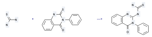 4(1H)-Quinazolinone,2,3-dihydro-3-phenyl-2-thioxo- can react with thiourea to get (4-Oxo-3-phenyl-3,4-dihydro-quinazolin-2-yl)-thiourea